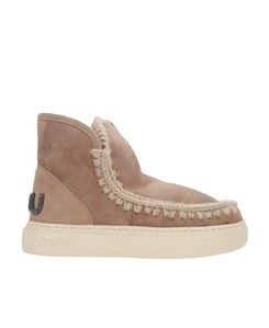 Mou Eskimo Whipstitch-Trim Round-Toe Ankle Boots