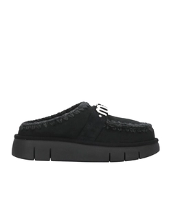Mou Logo-Lettering Round-Toe Slippers