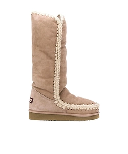 Woven Detail Padded Boots