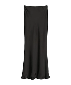 Satin-Finish Midi Skirt