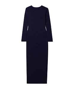 Side-Slit Crew-Neck Gown