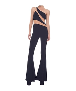 One-Shoulder Flared-Leg Jumpsuit