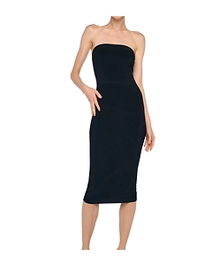Norma Kamali Strapless Slim Fit Midi Dress