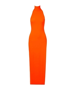 Stretch-Jersey Turtleneck Midi Dress