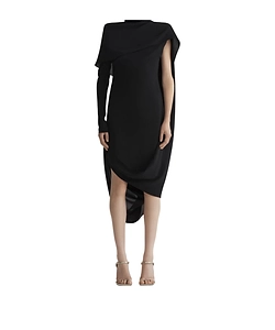 Asymmetric Roll-Neck Dress