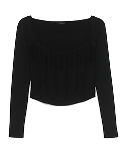 Mugler Boning Detailed Sqaure Neck Jumper