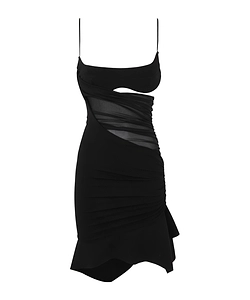 Chiffon-Panelled Minidress