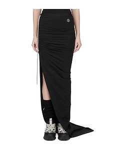 Moncler + Rick Owens Drawstring Ruched Maxi Skirt