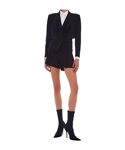 V-Neck Cropped Jacket