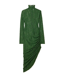 Turtleneck Side Drape Dress