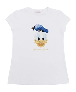 Cartoon-Print Crystal-Embellished T-Shirt
