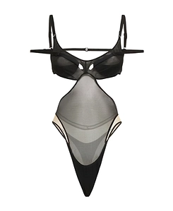 Hollowed-Out Gauze Bodysuit
