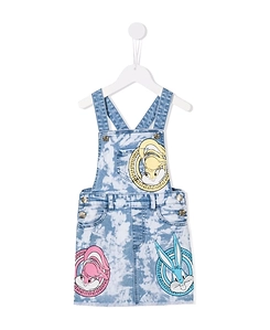 Cartoon Print Dungaree Dress