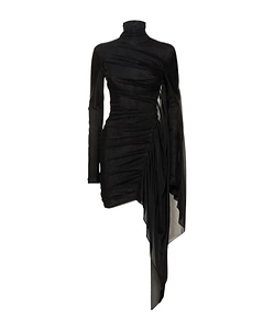 Long-Sleeved High-Necked Dress