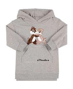 Chip Dale Patch Cotton Hoodie Dress N