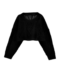 Cropped Ribbed-Knit Jumper