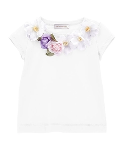 Floral-Appliqué Cotton T-Shirt