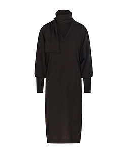 V-Neck Balloon-Sleeve Dress