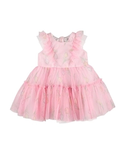 Flower Printed Tulle Dress