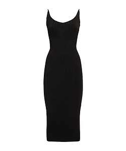 Ribbed Knitted Midi Dress