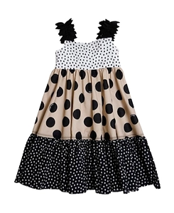 Polka Printed Cotton Muslin Dress