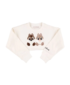 Printed Cotton Short Hoodie