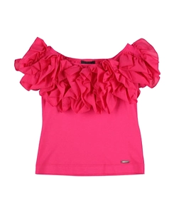 Ruffled Cotton-Jersey T-Shirt