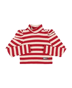Striped Cotton Turtleneck Top