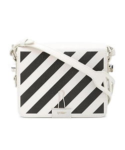 Binder Clip Diagonal-Stripe Shoulder Bag