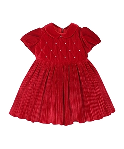 Velvet Plissé Dress