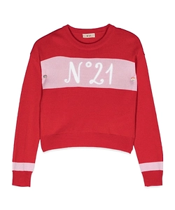 N°21 Kids Logo Embroidered Knitted Jumper
