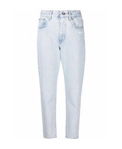 Off-White Logo Printed Straight Leg Jeans