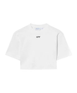 Off-White Off Stamp Ribbed Cropped T-Shirt