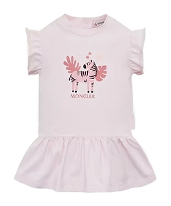 Moncler Enfant Animal Printed Ruffled Dress
