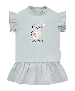 Moncler Enfant Animal Printed Ruffled Dress