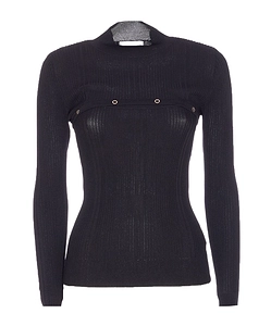 Patrizia Pepe Button-Detail High-Neck Knitwear