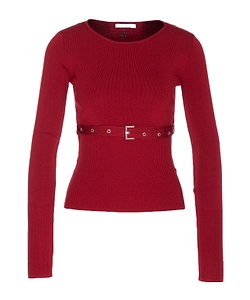 Patrizia Pepe Belted Crewneck Sweater