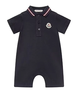 Moncler Enfant Logo Patch Polo-Collar Romper