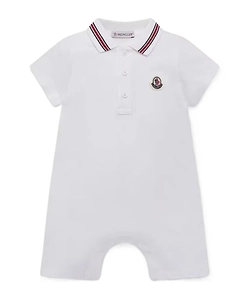 Logo Patch Polo-Collar Romper