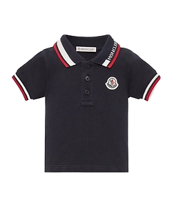 Moncler Enfant Tricolour-Trimmed Piquet Polo Shirt