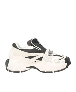 Off-White Round Toe Lace-Up Sneakers