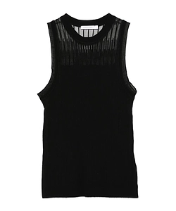 Sheer Panel Knitted Top