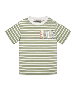 Moncler Enfant Striped Short Sleeved T-Shirt