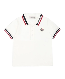 Moncler Enfant Tricolour-Trimmed Piquet Polo Shirt