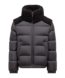 Moncler Enfant Vard Teddy-Trimmed Down Jacket