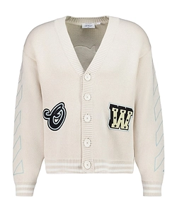 Off-White Star Logo Diagonal Varsity Knit Cardigan