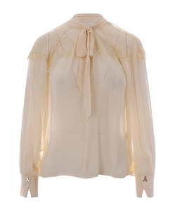 Patrizia Pepe Sheer Lace Panel Top