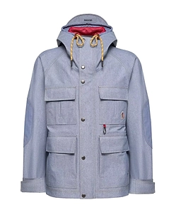 Moncler Grenoble Ajaccio Chambray Hooded Field Jacket