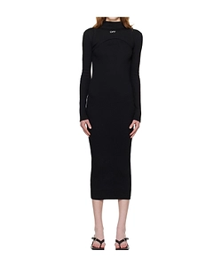Ribbed Round Neck Long Dress