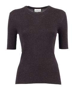 P.A.R.O.S.H. Short-Sleeved Crewneck Ribbed Top